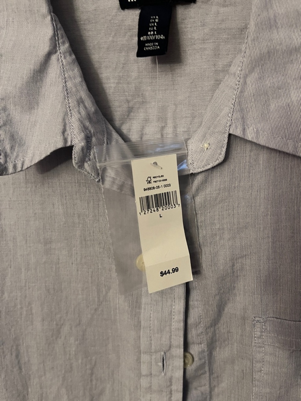 GAP Pale Blue Women's Long-Sleeve Button-Down Shirt - Picture 3 of 5